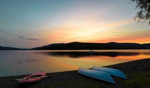 Kayaks on the beach