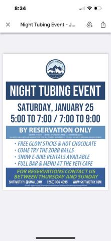 night tubing poster