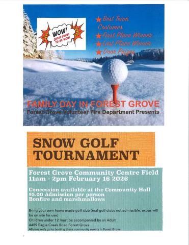 Poster - Forest Grove Snow Golf Tournament
