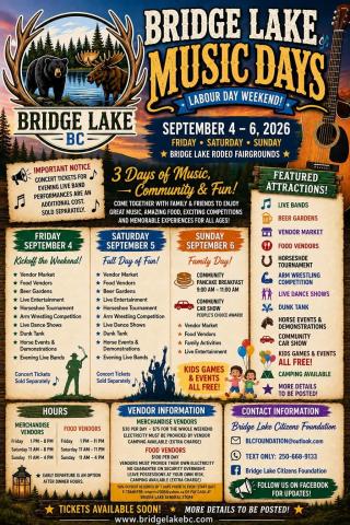 Poster - Bridge Lake Music Days
