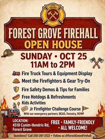 Poster - Forest Grove Firehall Open House